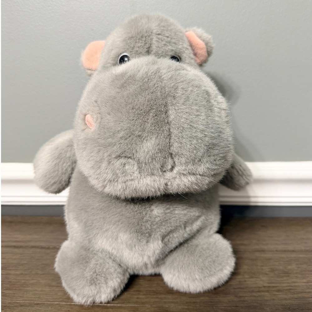 Vintage A&A Grey Hippo Plush